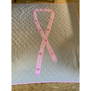 Handmade Quilt/Blanket With Breast Cancer Ribbon