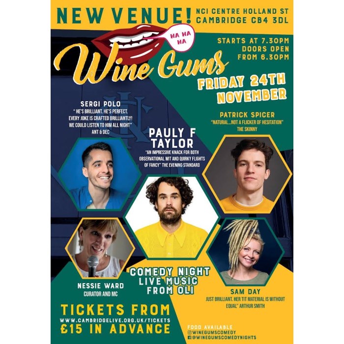 Wine gums comedy night [2 tickets]