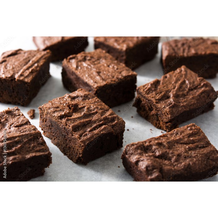 Nine homemade chocolate brownies