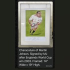 LIMITED EDITION FRAMED CARICATURE OF MARTIN JOHNSON